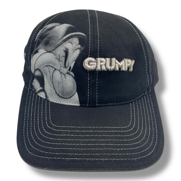 Vintage Grumpy Hat Disney World Adult Unisex One Size Black Strap Back - Picture 1 of 5